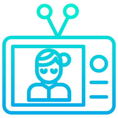 Televizyon. Web simgesi basit illüstrasyon