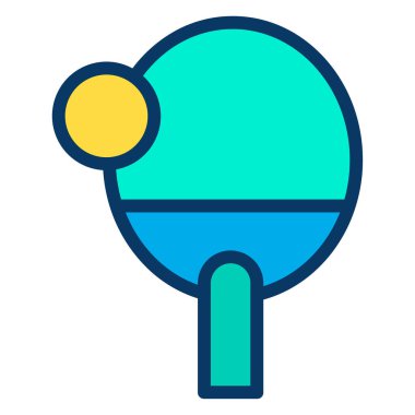 ping pong minimalist vektör simgesi beyaz üzerinde izole