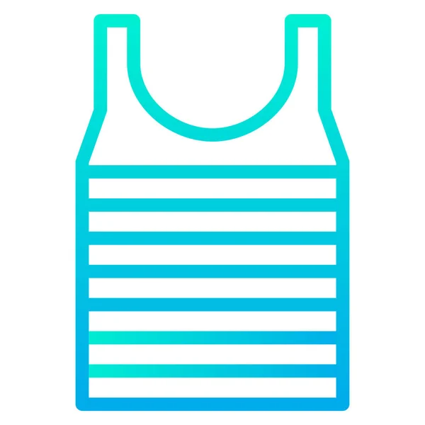 Vector Illustration Striped Summer Vest Flat Icon — Stock Vector