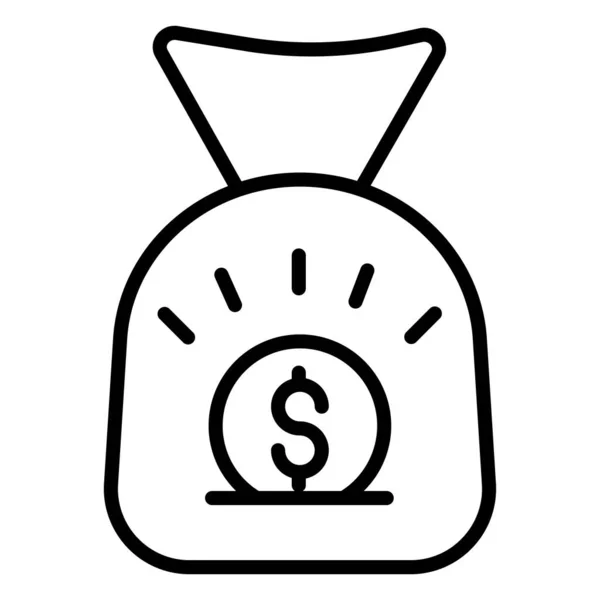 Εικονίδιο Επίπεδης Σακούλας Χρημάτων Διανυσματικό Εικονόγραμμα Απομονωμένο — Διανυσματικό Αρχείο