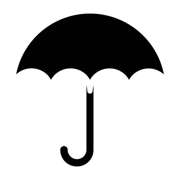 Umbrella Minimalistic Vector Icon Isolated White — Stock Vector