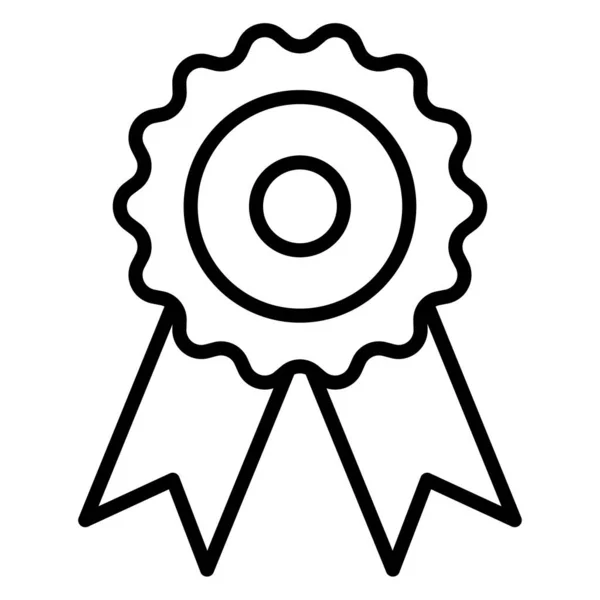 奖项图标 在白色背景下隔离的网页设计中 概述黑色奖牌向量图 — 图库矢量图片