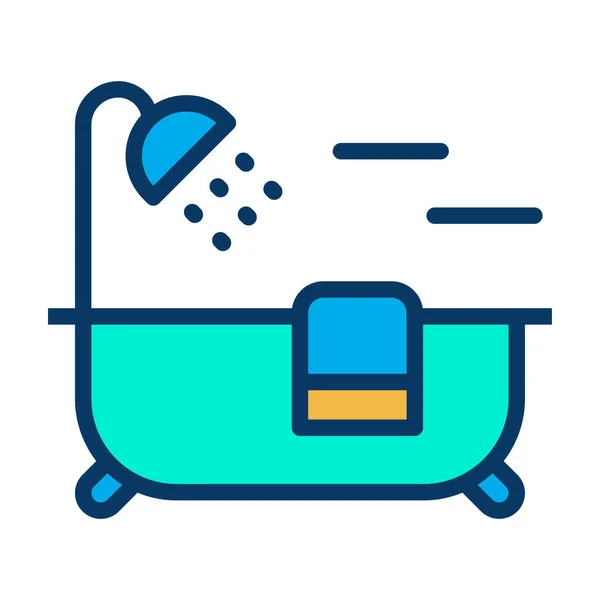 Baño Icono Web Vector Ilustración — Archivo Imágenes Vectoriales