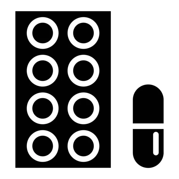 Pillole Icona Vettoriale Minimalista Isolato Bianco — Vettoriale Stock