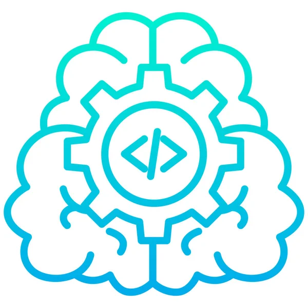 Beyin. Web simgesi basit illüstrasyon