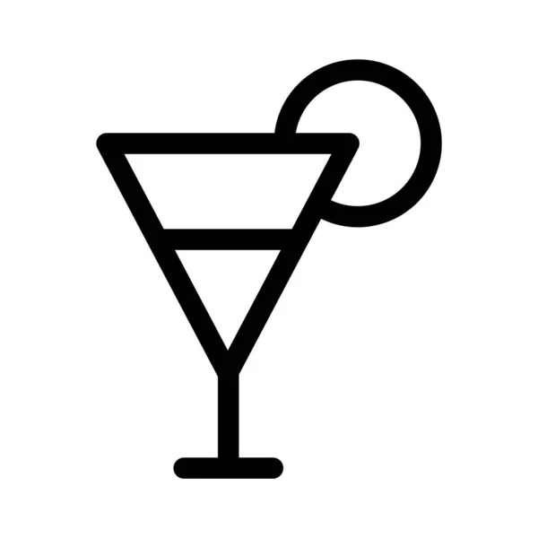 Icône Plate Cocktail Illustration Vectorielle — Image vectorielle