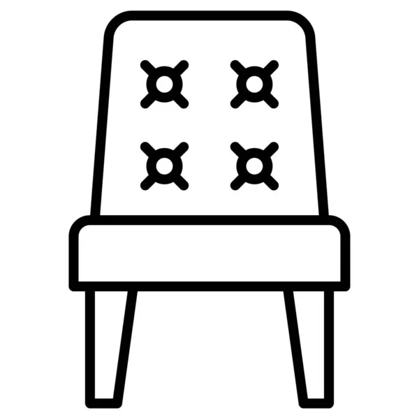 Cadeira Ícone Vetor Minimalista Isolado Branco — Vetor de Stock