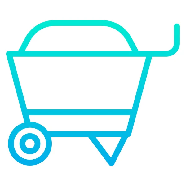 Wheelbarrow Icono Diseño Simple — Vector de stock