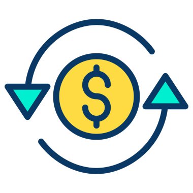 iş ve finans düz vektör simgesi 