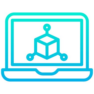 dizüstü bilgisayar web simgesi basit vektör illüstrasyonu