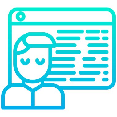 İnsan kodu web simgesi basit vektör illüstrasyonu