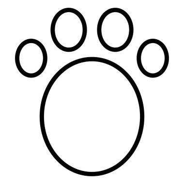 Pençe izi simgesi. Web için köpek vektör simgelerinin özet çizimi