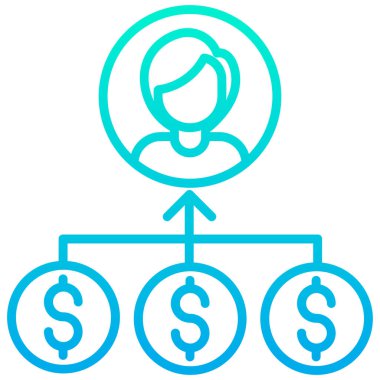 Kişisel varlıklar değeri, beyaza izole edilmiş minimal vektör simgesi