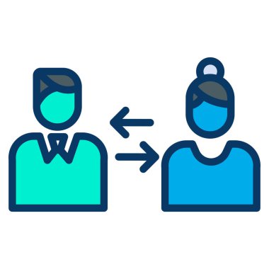 iş ve yönetim düz vektör simgesi