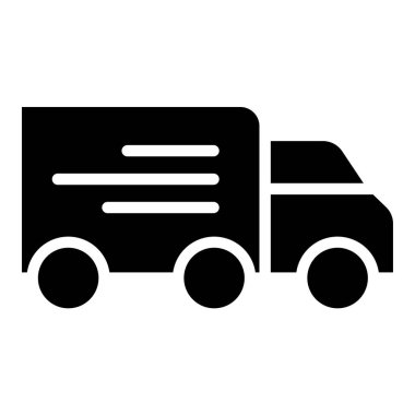 Basit kamyon simgesi, vektör illüstrasyonu