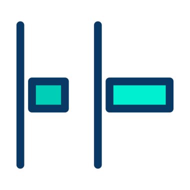 Yatay Dağıtım Sol Hizalama Web simgesi basit vektör illüstrasyonuName