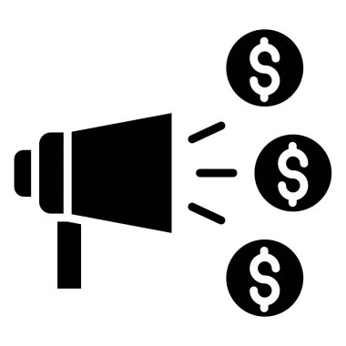 Megafon. Web simgesi vektör illüstrasyonu