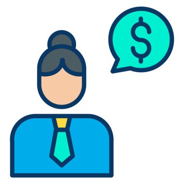 iş ve finans düz vektör simgesi 