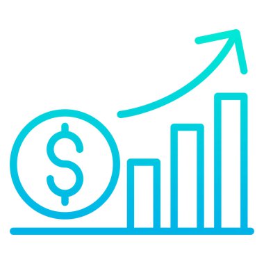 Basit büyüme grafik simgesi, vektör illüstrasyonu