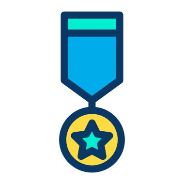 birincilik ödülü vektör simgesi. Madalya. Web basit illüstrasyonu