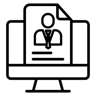 Basit UI profili simgesi, vektör illüstrasyonu