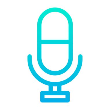 Beyaz arkaplanda basit bir mikrofon vektör simgesi