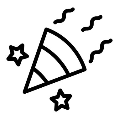 Kutlama Konfeti, ikon vektör illüstrasyonu