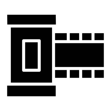 Film makarası, film şeridi vektör web simgesi basit illüstrasyon