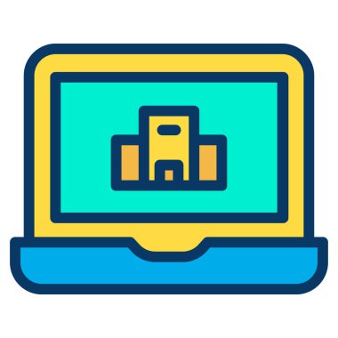 dizüstü bilgisayar simgesi, vektör illüstrasyonu