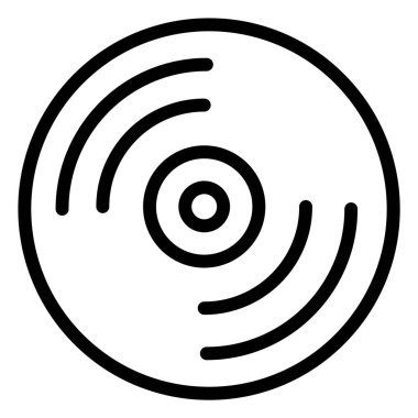 Beyaz arkaplanda vinil disk basit vektör simgesi
