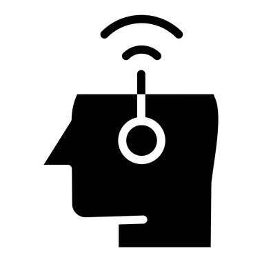 Beynin gücü, minimalist vektör simgesi beyaz üzerinde izole