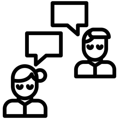 Konuşma. Web simgesi basit illüstrasyon