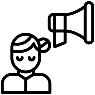 Megafonlu adam. Basit tasarım