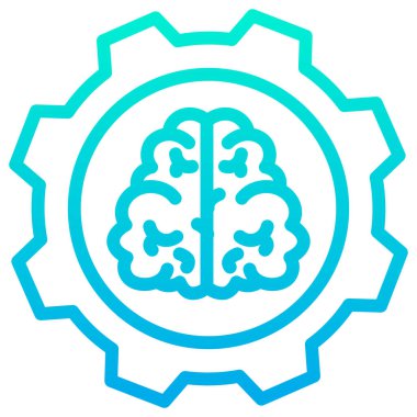 Makine Öğrenme Ağı simgesi basit vektör illüstrasyonu