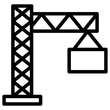 Vinç, inşaat konsepti vektör simgesi