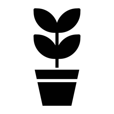 bitkisel çömlek minimalist vektör simgesi beyaz üzerinde izole 