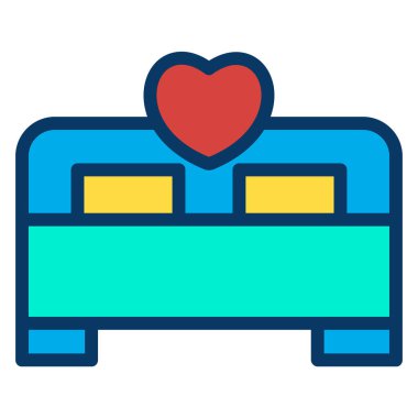 yatak ikonu vektör illüstrasyonu