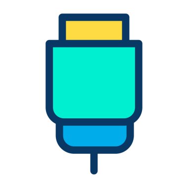 Usb buji basit simgesi, vektör illüstrasyonu