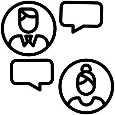 Sohbet kavramı basit sanat vektörü illüstrasyonu 