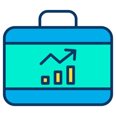 Beyaz arkaplan üzerindeki basit Evrak Çantası vektör resimlemesi