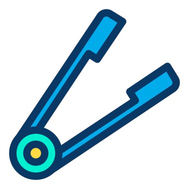 Beyaz arkaplandaki basit vektör simgesini maşa ile işaretler