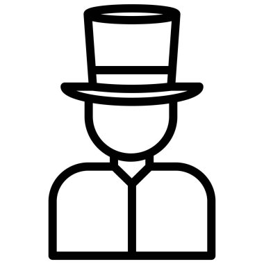 Sihirbaz web simgesi basit vektör illüstrasyonu