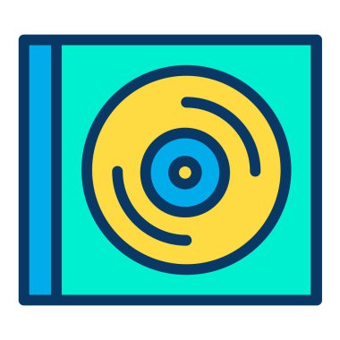 CD mi? Web simgesi basit illüstrasyon