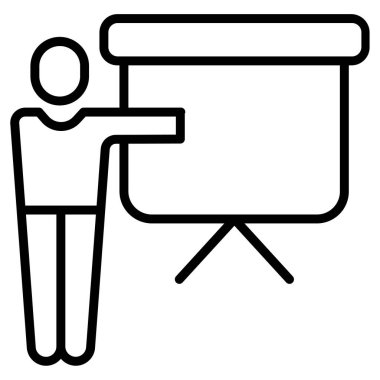 Sunum minimalist vektör simgesi beyaza izole edildi 