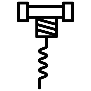 Tirbuşon. Web simgesi vektör illüstrasyonu