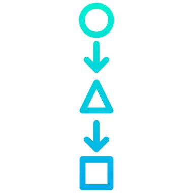 Sürecin minimalist vektör simgesi beyaza izole edildi 