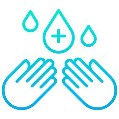 Basit El Yıkama simgesi, vektör illüstrasyonu