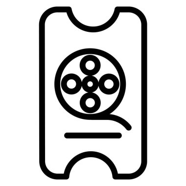 Movie Ticket web simgesi. Düz stil sinema bileti simgesi