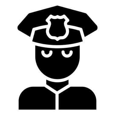 Polis minimalist vektör simgesi beyaza izole edildi
