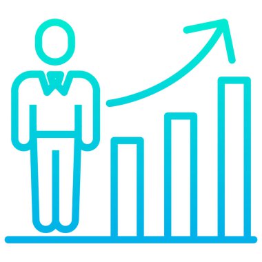 Basit büyüme grafik simgesi, vektör illüstrasyonu